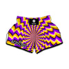 Yellow Dizzy Moving Optical Illusion Muay Thai Boxing Shorts