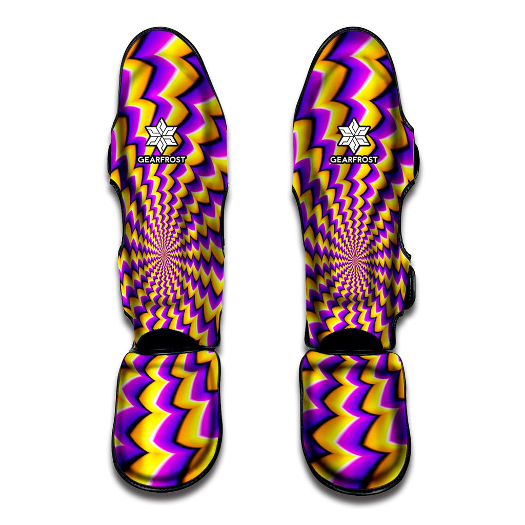 Yellow Dizzy Moving Optical Illusion Muay Thai Shin Guard