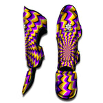 Yellow Dizzy Moving Optical Illusion Muay Thai Shin Guard