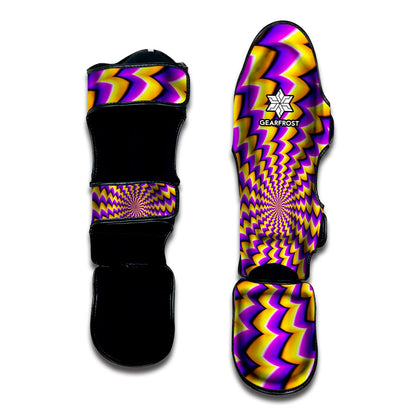 Yellow Dizzy Moving Optical Illusion Muay Thai Shin Guard