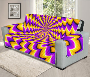 Yellow Dizzy Moving Optical Illusion Oversized Sofa Protector