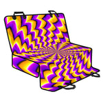 Yellow Dizzy Moving Optical Illusion Pet Car Back Seat Cover