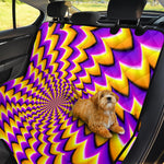 Yellow Dizzy Moving Optical Illusion Pet Car Back Seat Cover