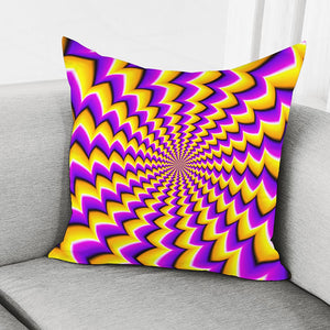 Yellow Dizzy Moving Optical Illusion Pillow Cover