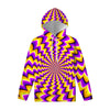 Yellow Dizzy Moving Optical Illusion Pullover Hoodie