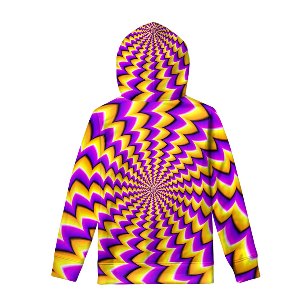 Yellow Dizzy Moving Optical Illusion Pullover Hoodie