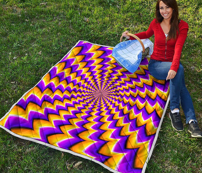 Yellow Dizzy Moving Optical Illusion Quilt