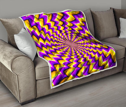 Yellow Dizzy Moving Optical Illusion Quilt