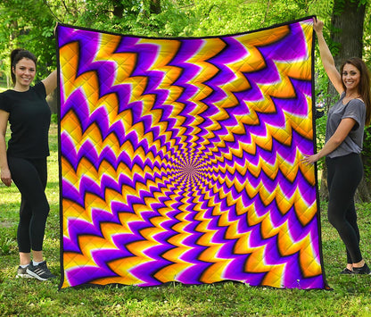 Yellow Dizzy Moving Optical Illusion Quilt