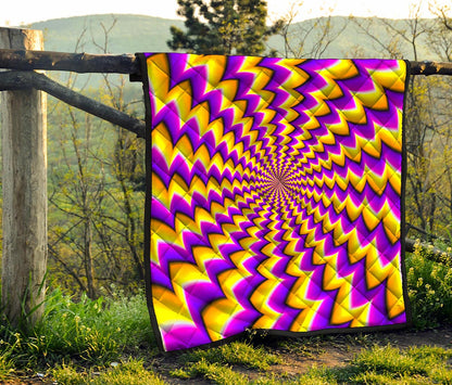 Yellow Dizzy Moving Optical Illusion Quilt