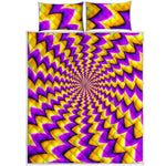 Yellow Dizzy Moving Optical Illusion Quilt Bed Set