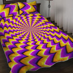 Yellow Dizzy Moving Optical Illusion Quilt Bed Set