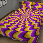 Yellow Dizzy Moving Optical Illusion Quilt Bed Set