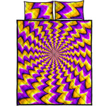 Yellow Dizzy Moving Optical Illusion Quilt Bed Set