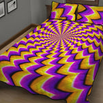 Yellow Dizzy Moving Optical Illusion Quilt Bed Set