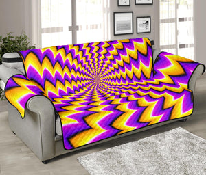 Yellow Dizzy Moving Optical Illusion Sofa Protector