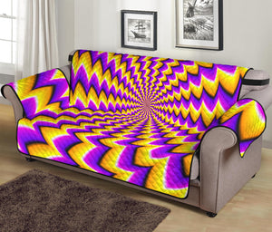 Yellow Dizzy Moving Optical Illusion Sofa Protector