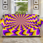 Yellow Dizzy Moving Optical Illusion Sofa Protector