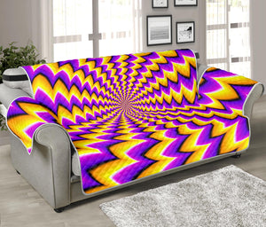 Yellow Dizzy Moving Optical Illusion Sofa Protector