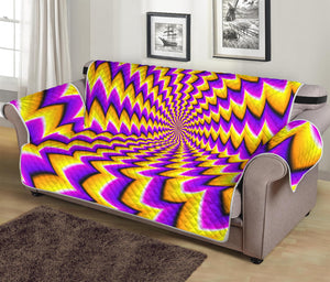 Yellow Dizzy Moving Optical Illusion Sofa Protector