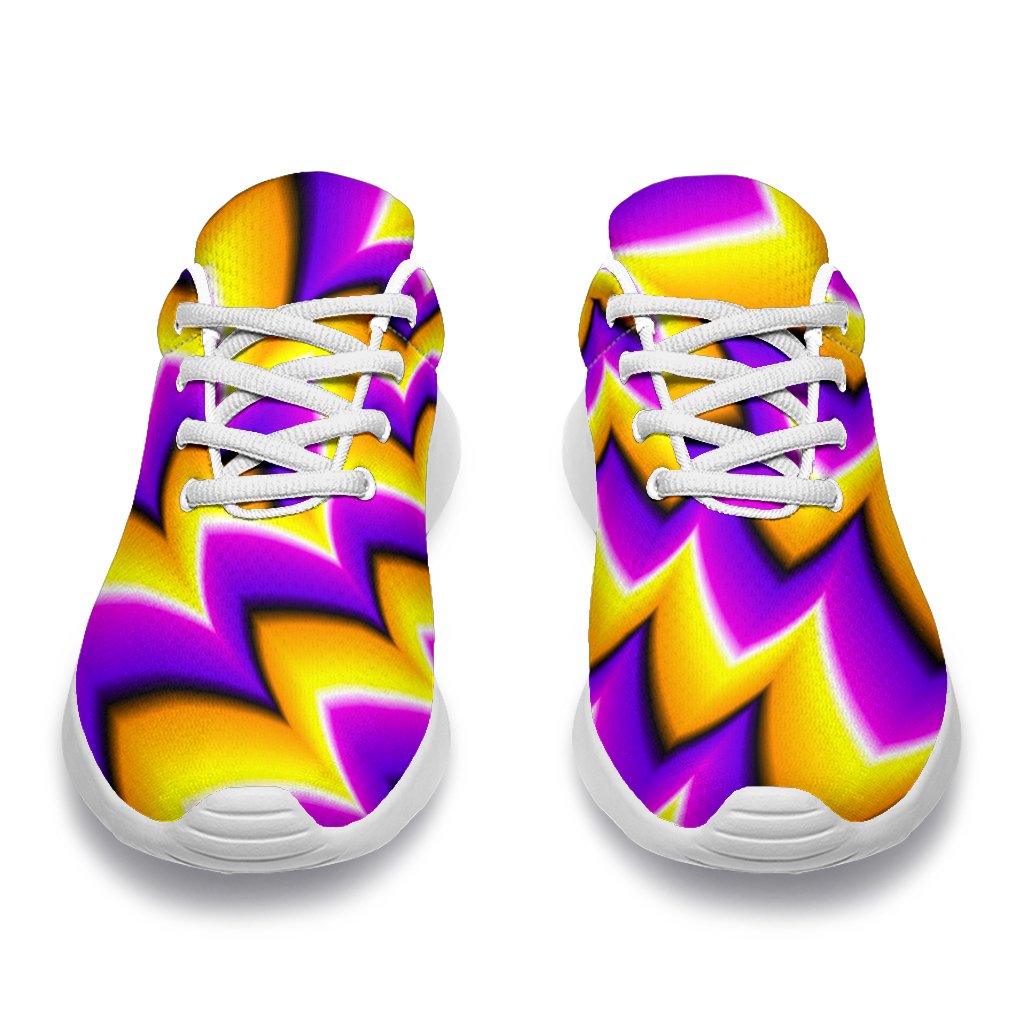 Yellow Dizzy Moving Optical Illusion Sport Shoes GearFrost