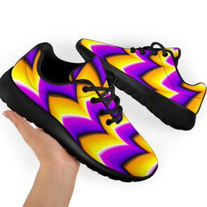 Yellow Dizzy Moving Optical Illusion Sport Shoes GearFrost