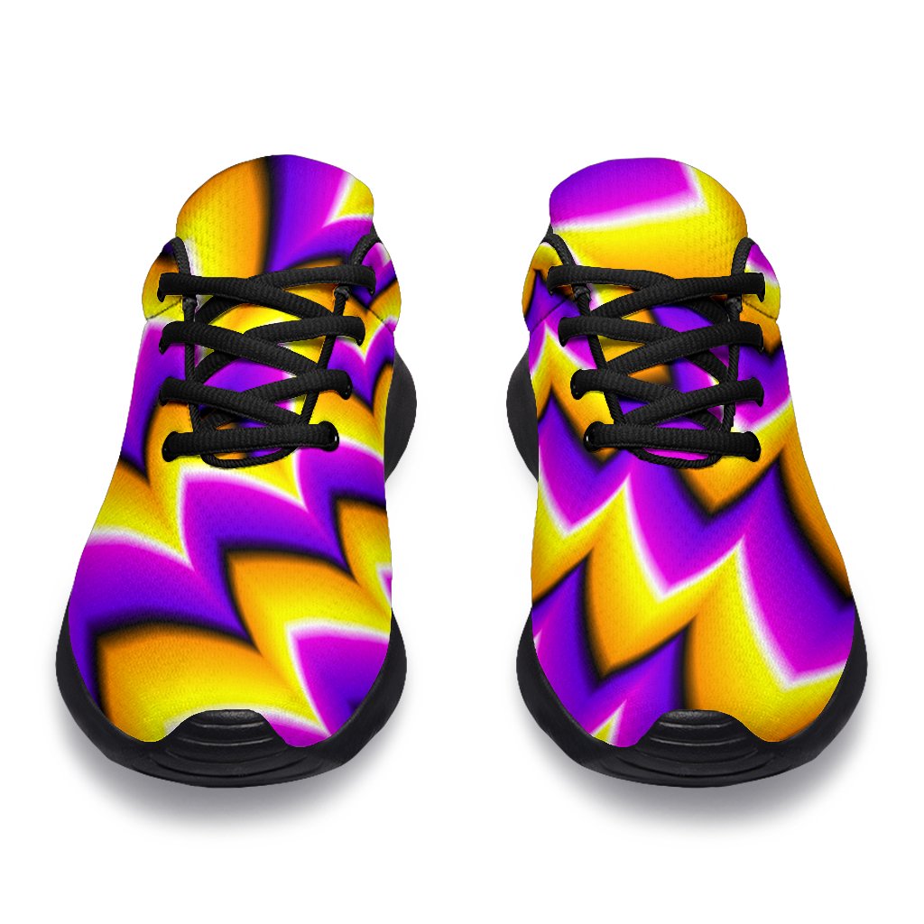 Yellow Dizzy Moving Optical Illusion Sport Shoes GearFrost