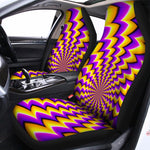Yellow Dizzy Moving Optical Illusion Universal Fit Car Seat Covers