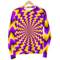 Yellow Dizzy Moving Optical Illusion Women's Crewneck Sweatshirt