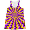 Yellow Dizzy Moving Optical Illusion Women's Racerback Tank Top