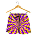 Yellow Dizzy Moving Optical Illusion Women's Shorts
