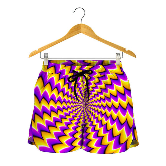 Yellow Dizzy Moving Optical Illusion Women's Shorts