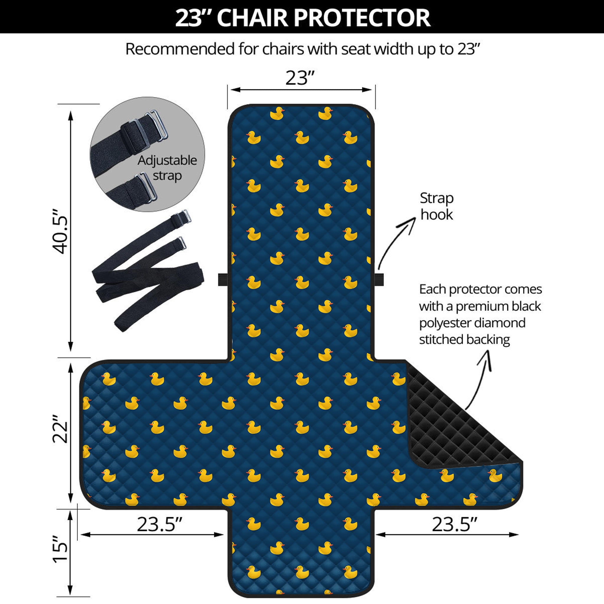 Yellow Duck Pattern Print Armchair Protector