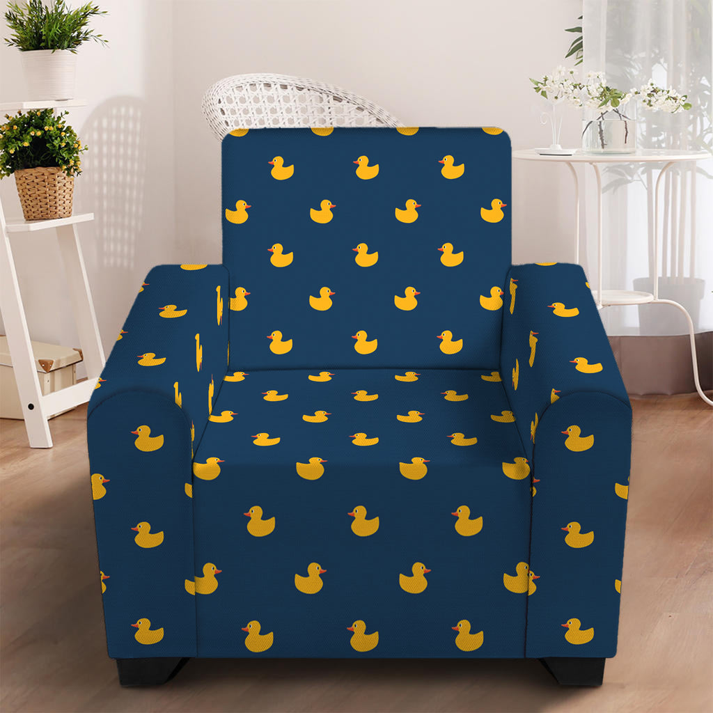 Yellow Duck Pattern Print Armchair Slipcover