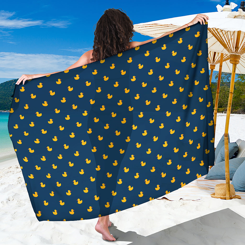 Yellow Duck Pattern Print Beach Sarong Wrap