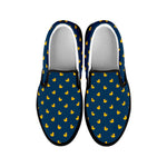 Yellow Duck Pattern Print Black Slip On Shoes