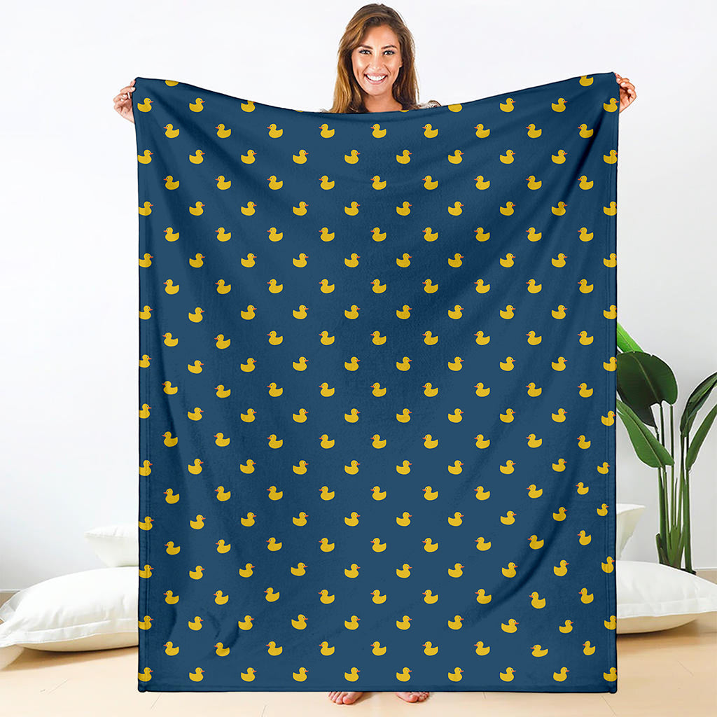 Yellow Duck Pattern Print Blanket