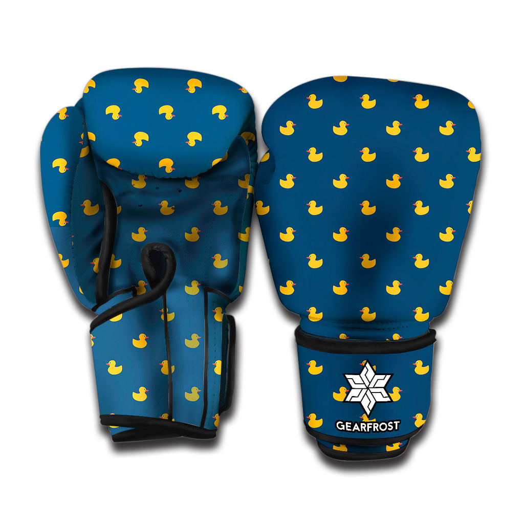 Yellow Duck Pattern Print Boxing Gloves