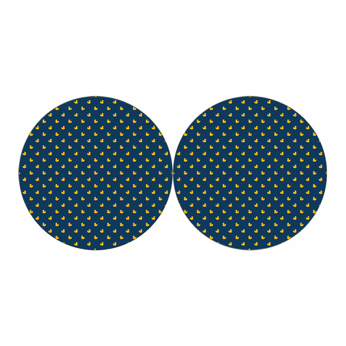 Yellow Duck Pattern Print Car Coasters