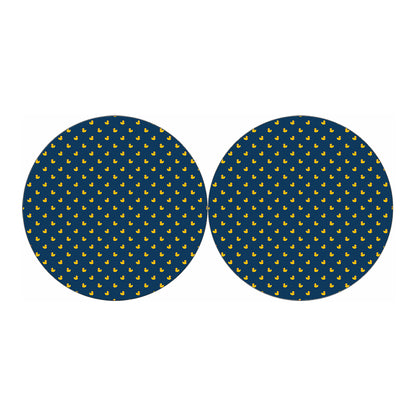 Yellow Duck Pattern Print Car Coasters