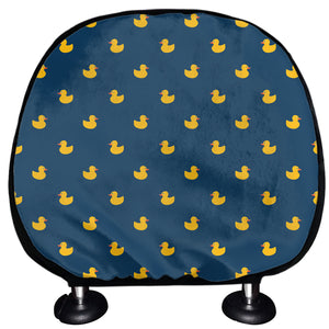 Yellow Duck Pattern Print Car Headrest Covers