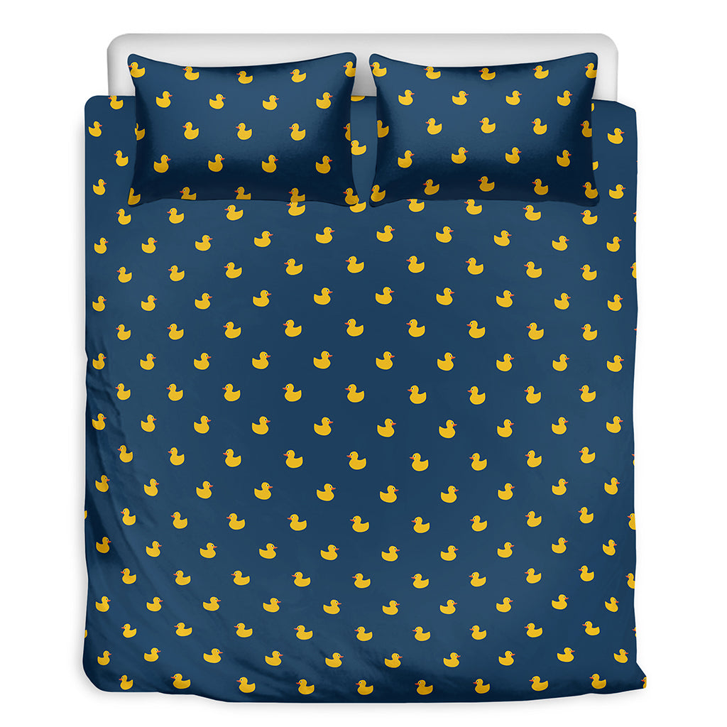 Yellow Duck Pattern Print Duvet Cover Bedding Set