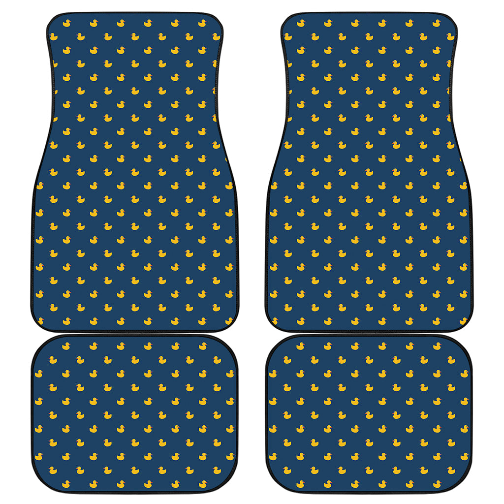 Yellow Duck Pattern Print Front and Back Car Floor Mats