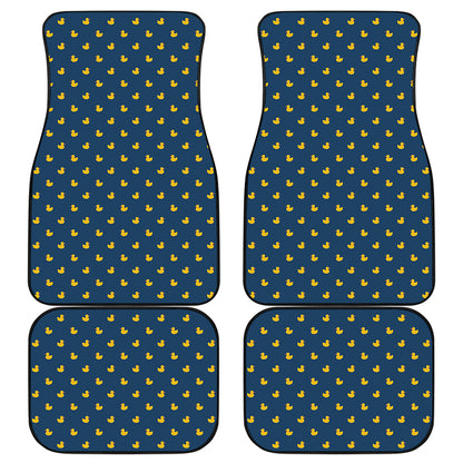 Yellow Duck Pattern Print Front and Back Car Floor Mats