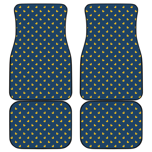 Yellow Duck Pattern Print Front and Back Car Floor Mats