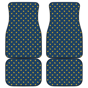 Yellow Duck Pattern Print Front and Back Car Floor Mats