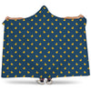 Yellow Duck Pattern Print Hooded Blanket