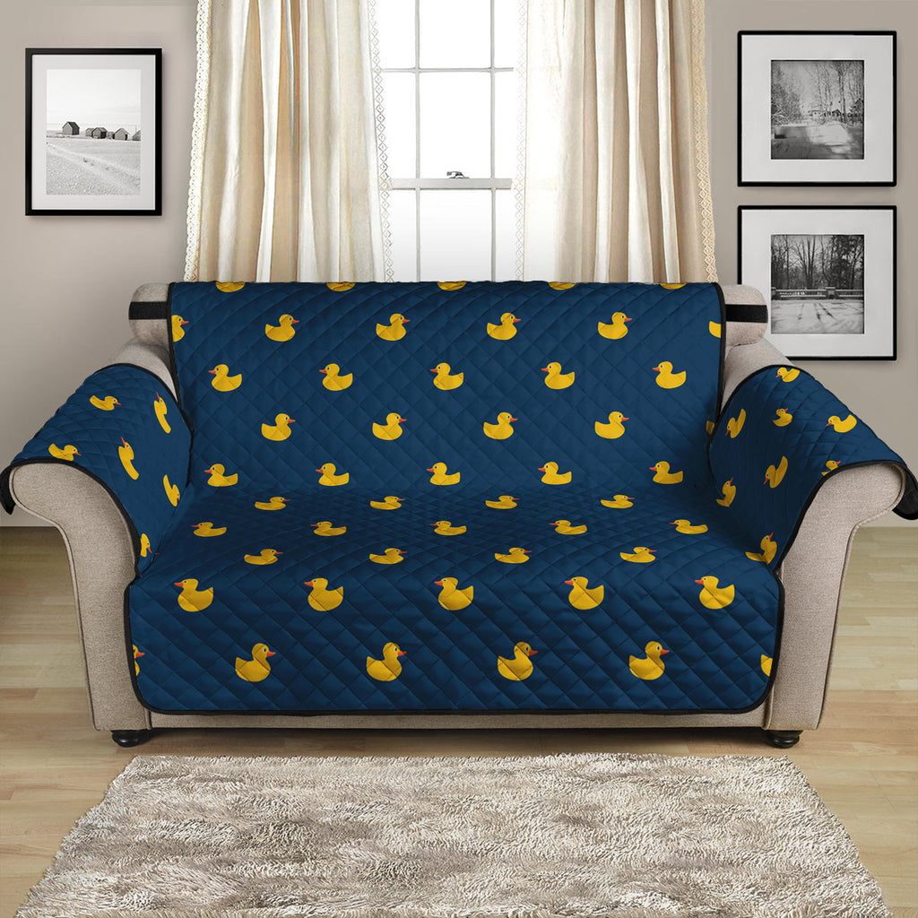 Yellow Duck Pattern Print Loveseat Protector