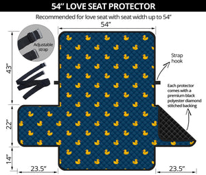 Yellow Duck Pattern Print Loveseat Protector