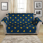 Yellow Duck Pattern Print Loveseat Protector